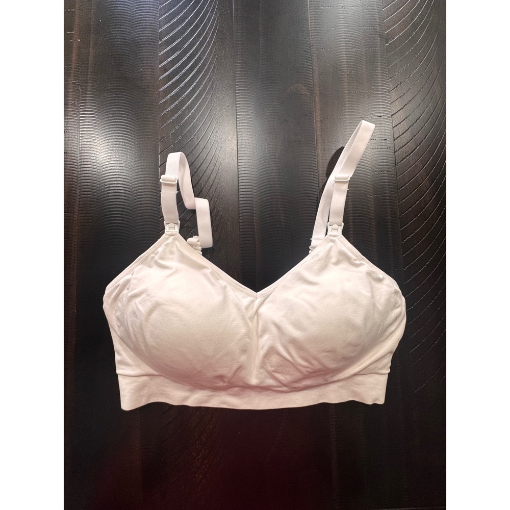 Auden White Nursing Lightly Lined Seamless Bra Size L Maternity Breastfeeding